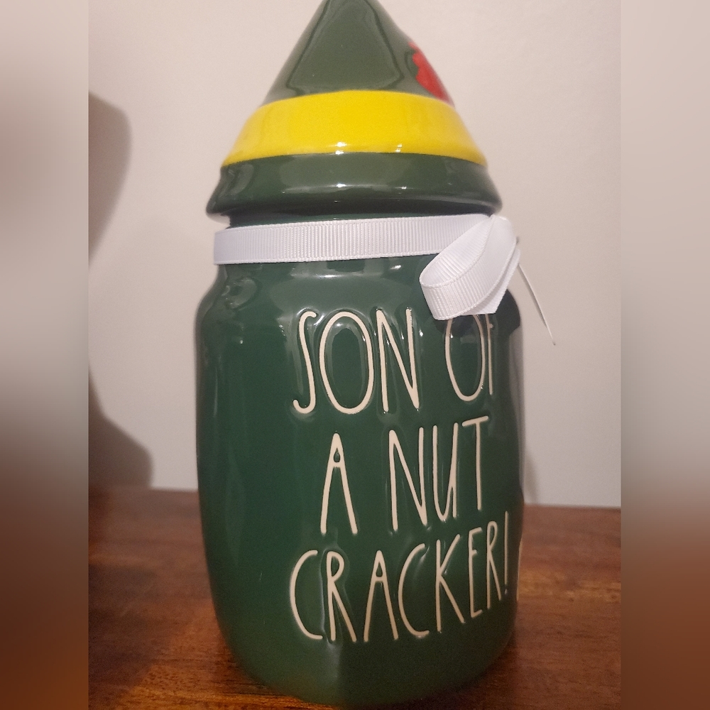 Rae dunn son of a nut cracker canister